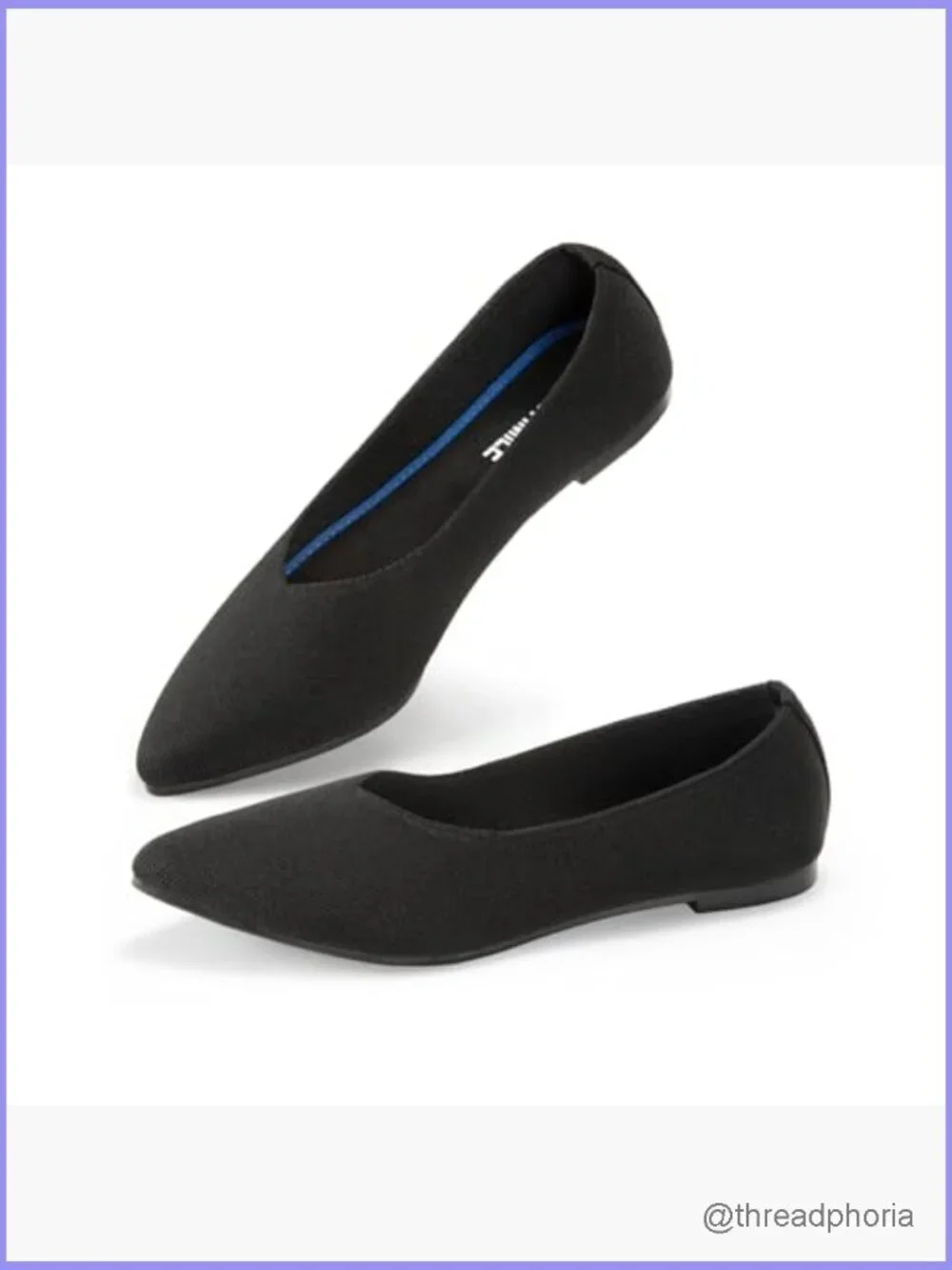Pointed Toe Ballet Flats Slip On Knit Work Shoes Comfortable Lightweight